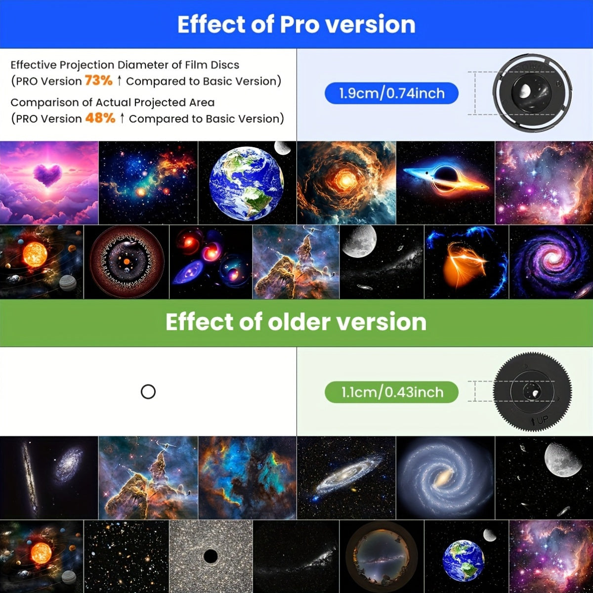 4K HD Earth Globe Galaxy Projector Lamp 13 Film Cards Pro Version Table Lamp for Bedroom Living Room Home Decor Gift White Black