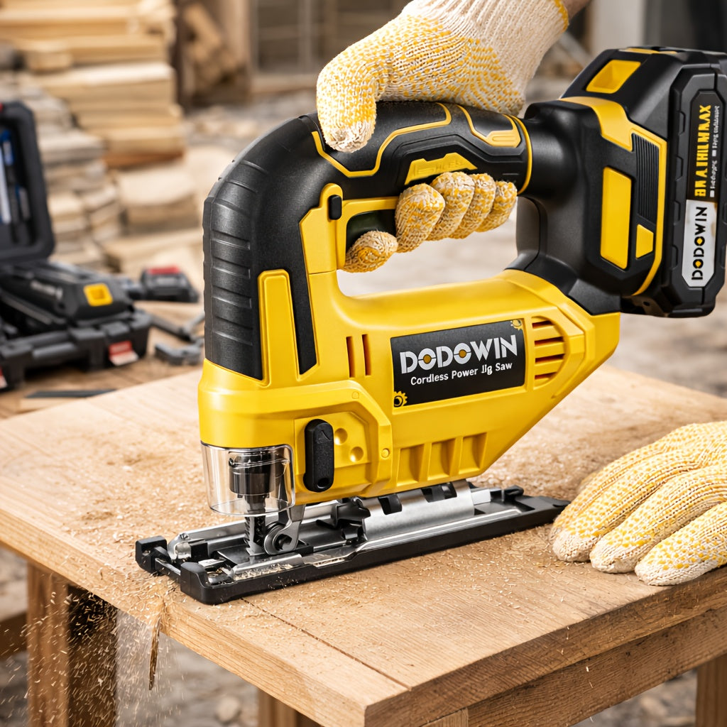 Cordless Jigsaw - 0°–45° Bevel Cutting, 3 Modes (Straight/Curved/Bevel), LED Work Light, Fast Charger - Wood, Metal & Plastic - 1 Battery, 2 Batteries & Deluxe Sets