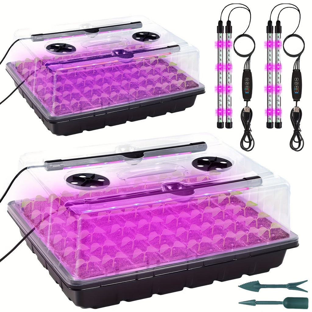 96-Cell Self-Watering Seed Starter Tray with Grow Light & Humidity Dome - Indoor Seedling Kit, 10-Level Brightness, Timer for Plant Germination & Seeds Growing