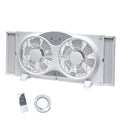 Twin Window Fan 9" - Reversible Airflow, 3 Speeds, 23.8"-37" Expandable Width, Exhaust & Intake - Remote or Timer - Home & Bedroom