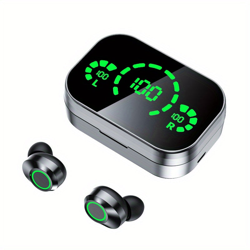 TWS Wireless Earbuds Stereo Bluetooth Earphones Mini In-Ear Headphones with Charging Case Compatible with iPhone Android Xiaomi Black