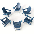 Folding Adirondack Chair with Cup Holder Portable Recliner Stainless Steel Frame Durable Plastic Easy Clean for Patio Poolside Garden Camping Set of 1 2 4 6