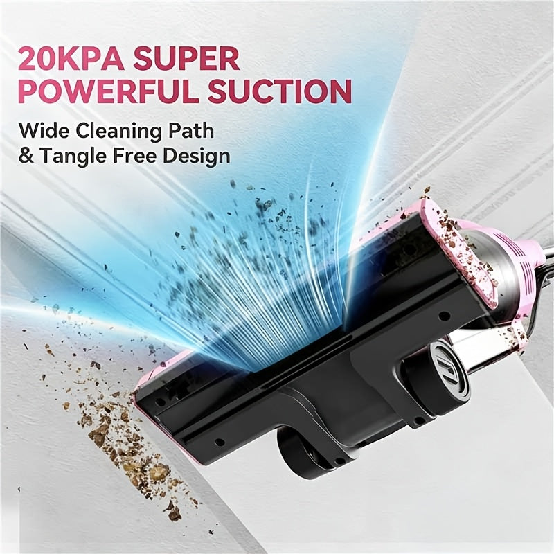 20kPa Stick Vacuum Cleaner with Handheld - 600W Powerful Motor, Bagless Upright Vacuum, 68oz Dustbin, 18ft Cord, Ultra-Lightweight for Hard Floor Pet Hair Carpet Car Cleaning - 7 Colors