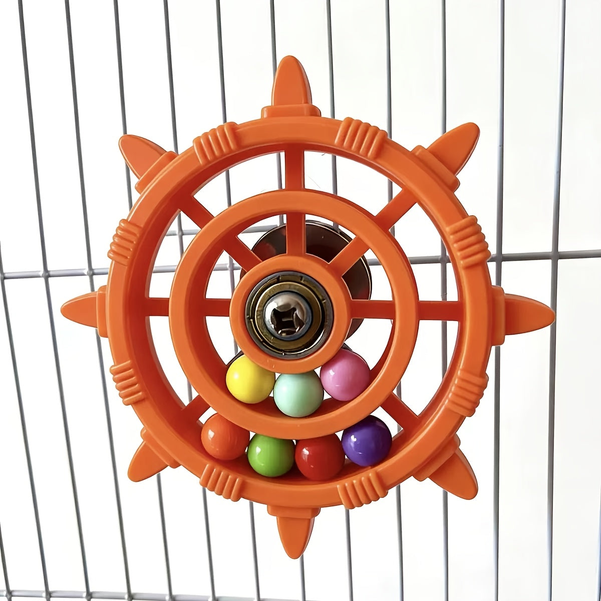 Colorful Parrot Spinning Wheel Toy with Spinning Disc Bead Bird Cage Toy for Budgies Cockatiels Canaries Stress Relief Fun Interactive Cage Accessory Multiple Colors
