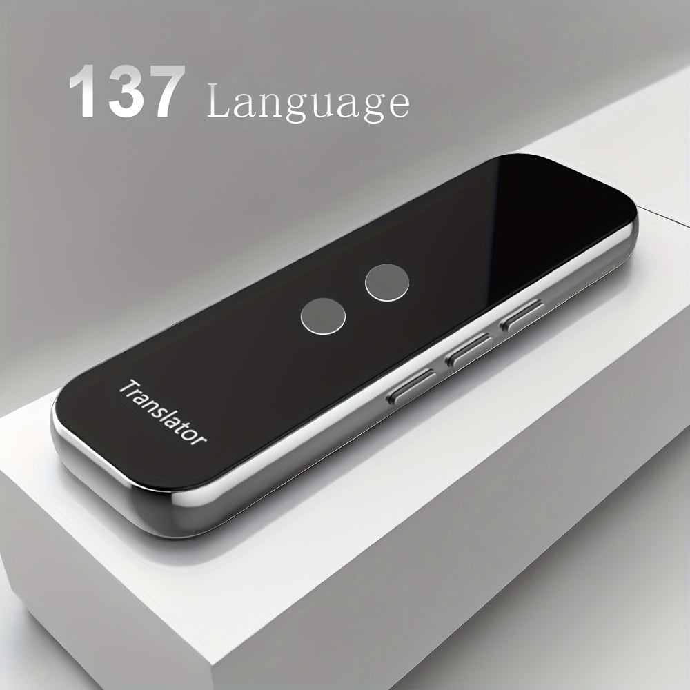 Portable Bluetooth Intelligent Language Translator - Real-Time Translation for Travel, Learning, Shopping & Business - Black
