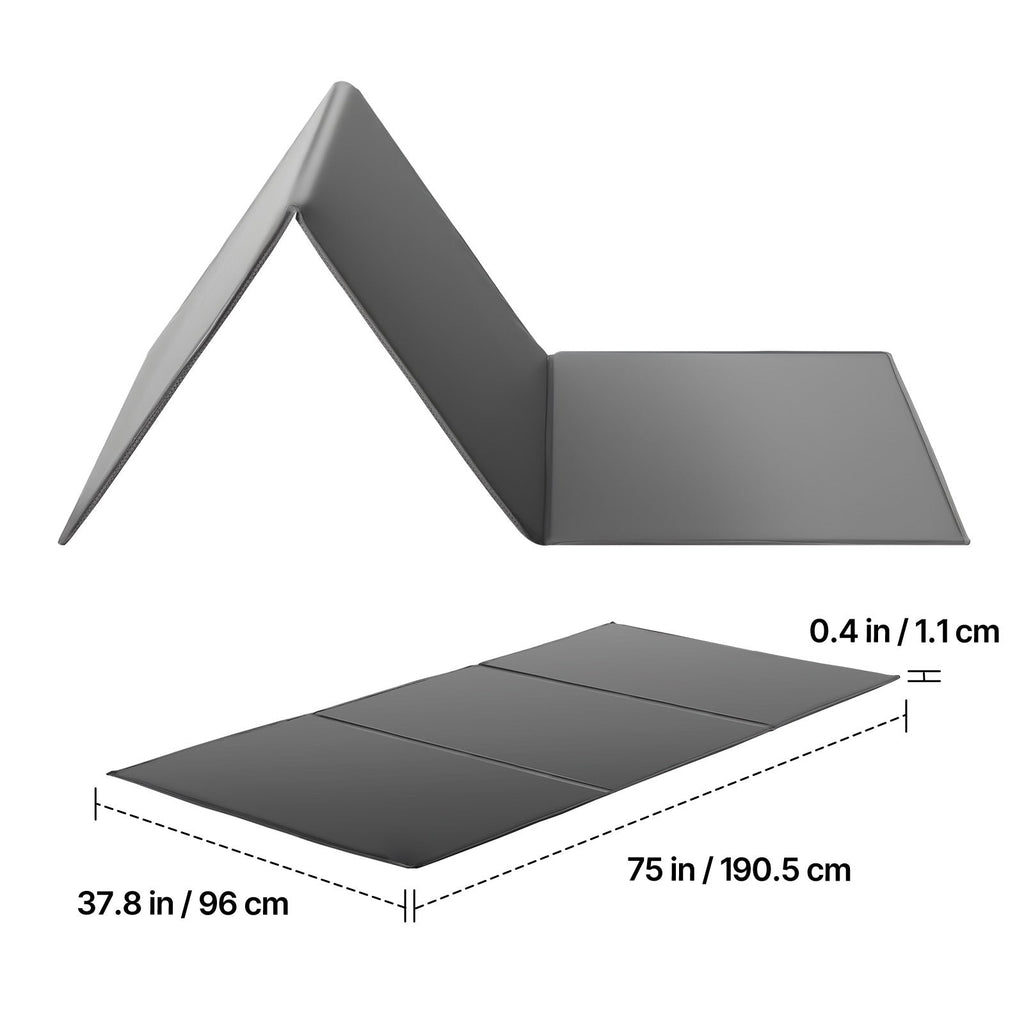 Foldable Bunkie Board Twin Size 75"x37.8", PP Core with 600D Oxford Fabric, 0.4" Slim Profile, Anti-Sag Mattress Support, Non-Slip with Hook & Loop Straps, for Metal Frames Bunk Beds Sleeper Sofas, Gray