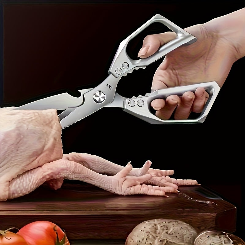 Heavy Duty Stainless Steel Kitchen Scissors Multi-Functional Chicken Bone Meat Scissors for Home Restaurant Garden Horticulture Outdoor Stainless Steel