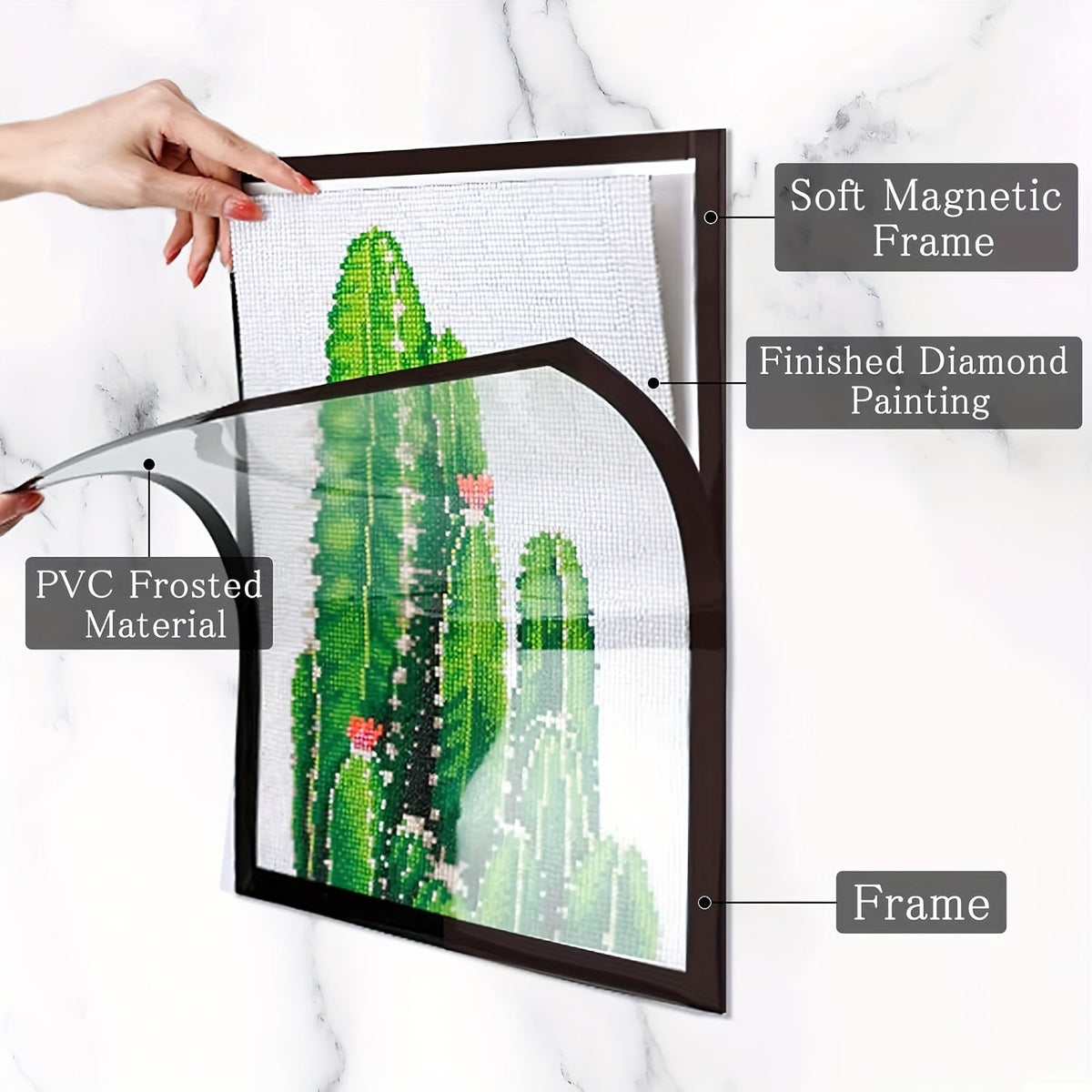 10-Pack Diamond Magnetic Art Frames 12x16 Inch Self-Adhesive Lightweight PVC for Photos Posters Artwork on Walls and Windows Home Office Decor Holiday Display