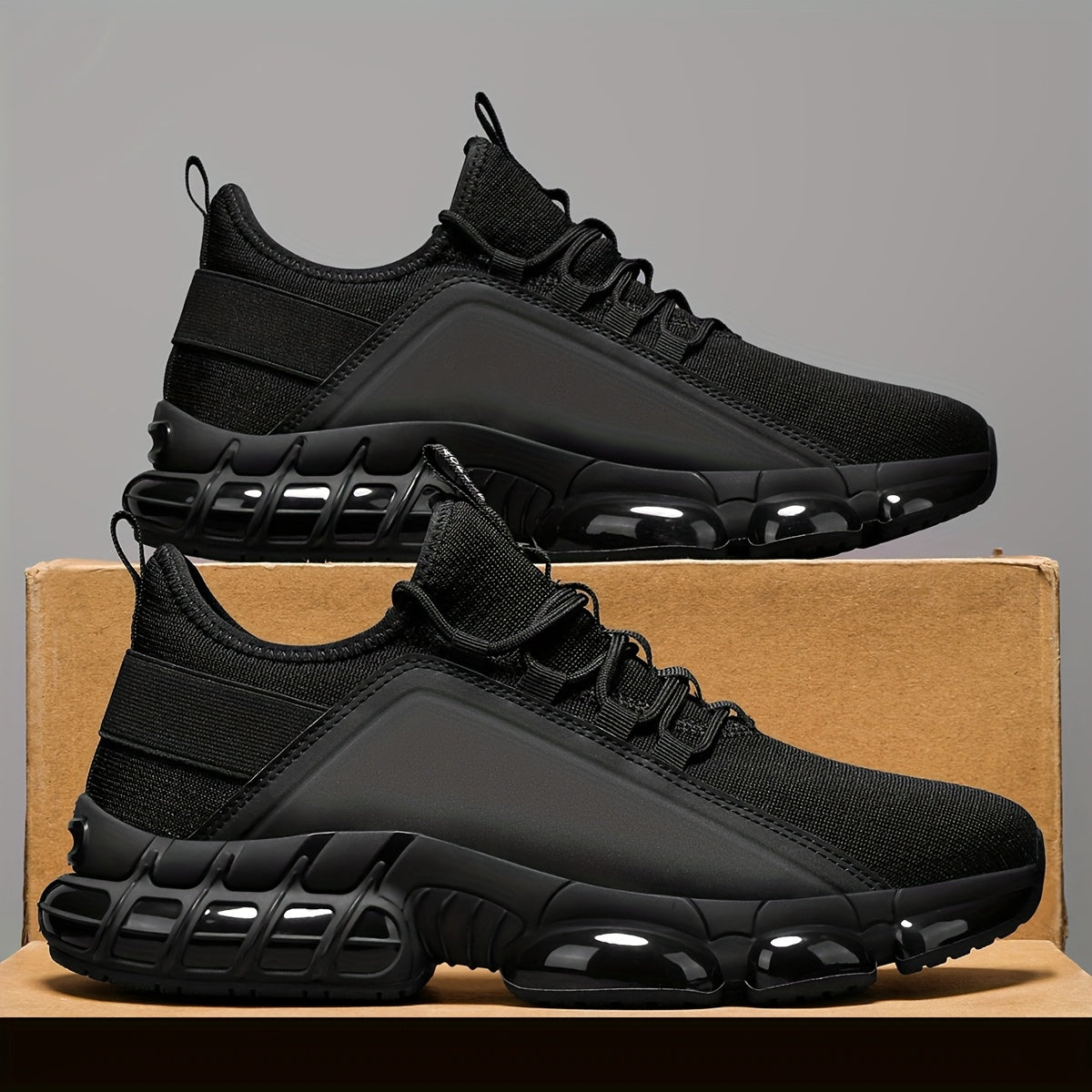 Men's Lightweight Breathable Running Shoes, Low-Top Road Training Sneakers with Rubber Sole & Lace-Up Closure, All-Season Comfort Athletic Footwear for Gym, Training & Casual Wear - White, Black, Blue, Khaki
