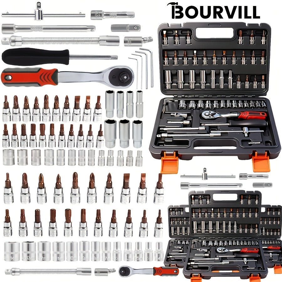 52 Piece Professional Tool Set with Portable Toolbox Multi-Functional Home and Car Repair Kit for DIY Enthusiasts and Professionals Gift for Men Available in Red Standard Black and White