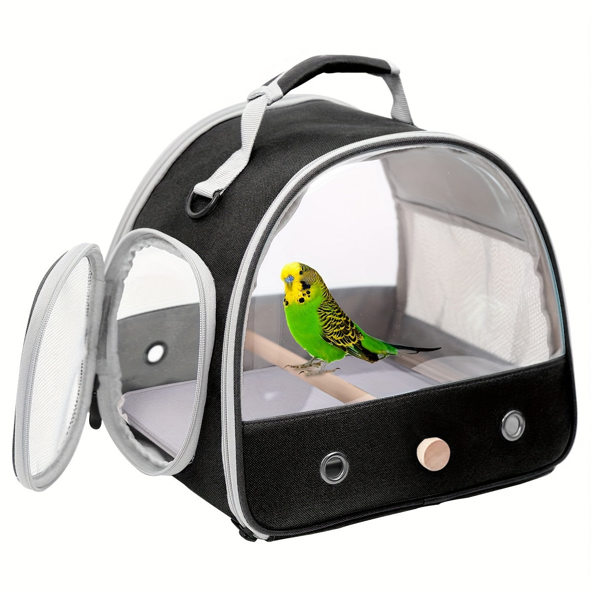 Foldable Bird Travel Cage Carrier for Parakeets Budgies Cockatiels Conures & Parrots – Compact Transport Case with Perch & Soft Mat Airline Approved for Vet Trips & Outdoor Adventures