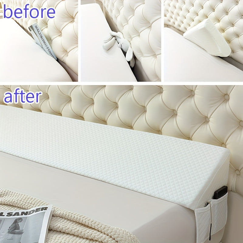 Bed Wedge Pillow & Headboard Gap Filler - Closes 0–7″ Gap Between Headboard & Mattress - Sleeping Backrest - Twin, Full, Queen & King - Gray, White, Navy, Black, Pink, Blue & Green