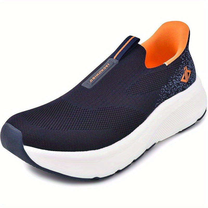 Men's Hands-Free Slip-In Sneakers – Wide Toe Box, Zero Drop Sole, Cushioned Mesh Walking Shoes for Casual & Everyday Wear – Rubber Sole, Pull-On Design (US 8–13.5)