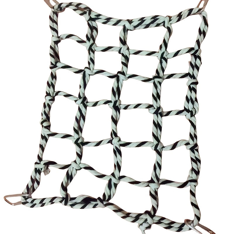 Parrot Climbing Net for Bird Cage - Colorful Cotton Rope Ladder Hammock Toy for Parrots Cockatiels Conures Budgies Small Birds & Hamsters - Chew Swing Hanging Activity Play Perch Accessory