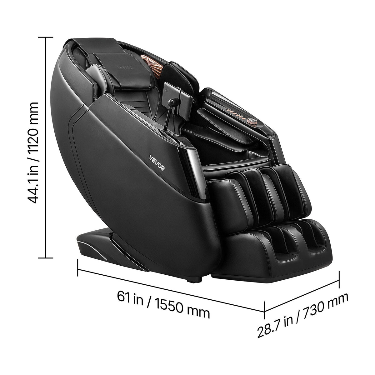 4D Zero Gravity Full Body Massage Chair 53 Inch SL Track 8 Airbags Waist Leg Heating Extendable Footrest Touchscreen Yoga Stretch Auto Modes 300LBS for Home Office Black