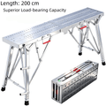 Height Adjustable Heavy Duty Scaffolding Portable Folding Work Platform Non-Slip Base for Truck Washing Semi-Trailer RV Roof Cleaning Commercial Vehicle Repair 47 63 79 Inch Silver
