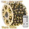 900 LED Christmas String Lights – 295ft Green Wire 8-Mode Remote Control Waterproof Fairy Lights for Outdoor Indoor Xmas Holiday Party Garden & Wedding in Warm White Cold White & Multicolor