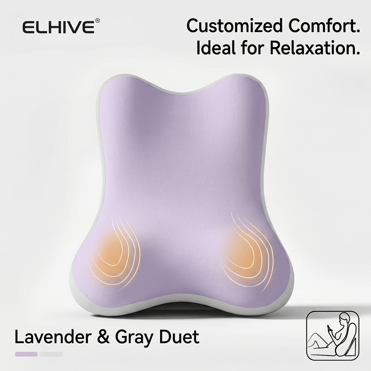 Adjustable Split Two-Piece Bed Wedge Reading Pillow - Large Memory Foam C-Shaped Backrest - Height Adjustable - Removable Washable Cover - Reading, Gaming & Back/Leg Support - 6 Color Block Options