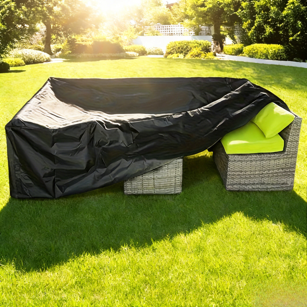 Heavy Duty Patio Furniture Covers Waterproof Outdoor Garden Terrace Furniture Cover Elegant Black 3 Sizes for Sofa Sectional Table Chair Sets