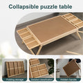 Wooden Jigsaw Puzzle Table with Folding Legs - 4 Drawers & 16 Sorting Grids, Portable Puzzle Board for 1000 Piece Puzzles, Natural Wood Storage & Organization Tray for Adults & Kids, Home & School