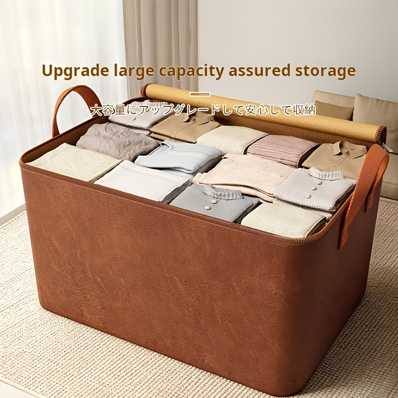 Travel Storage Bag Large Capacity Oil Waxed Packing Organizer Moisture-Proof Wear-Resistant Reinforced Handles for Clothes Quilts Blankets