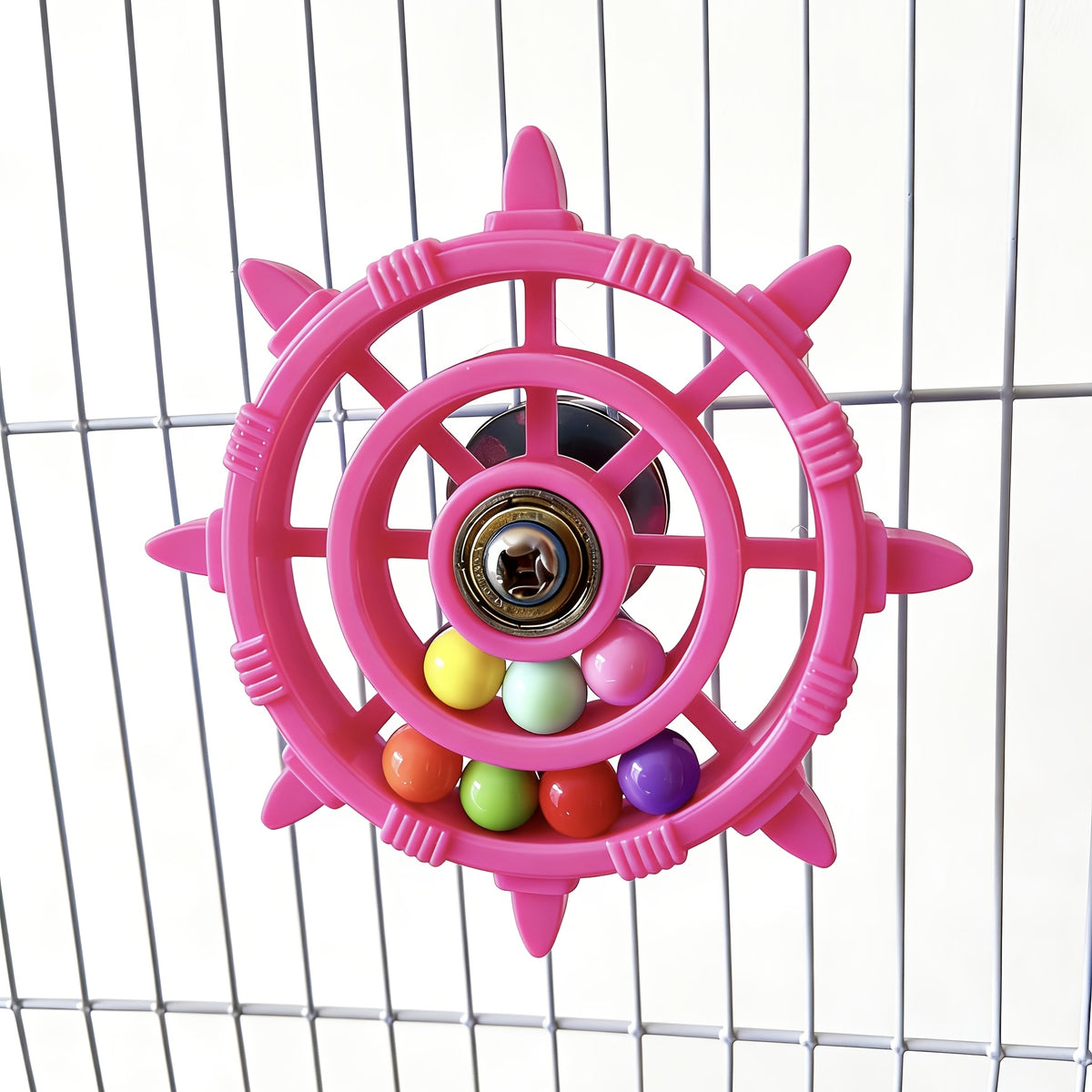 Colorful Parrot Spinning Wheel Toy with Spinning Disc Bead Bird Cage Toy for Budgies Cockatiels Canaries Stress Relief Fun Interactive Cage Accessory Multiple Colors