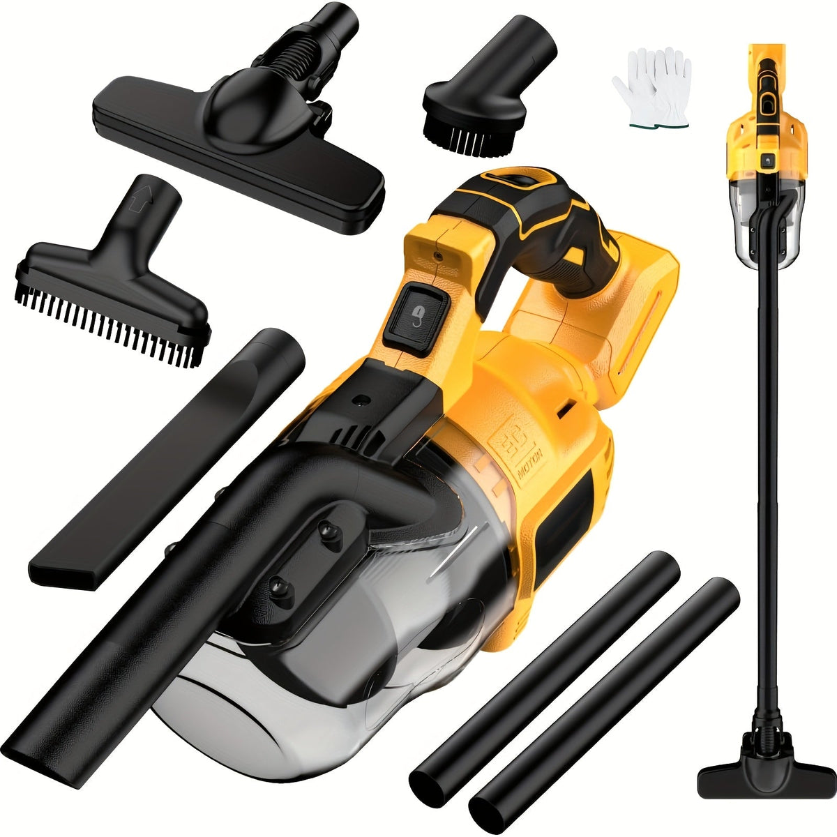 Cordless Handheld Vacuum Cleaner - DeWalt 20V Battery Compatible (Battery Not Included), 500W Motor, 46 CFM, HEPA Filtration - Hard Floor, Car & Pet Hair - Tool Only